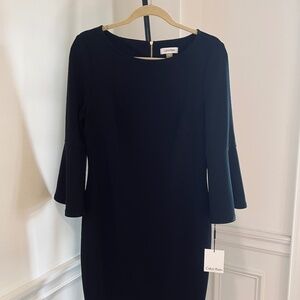 NWT Calvin Klein Bell Sleeve Black Dress Size 8